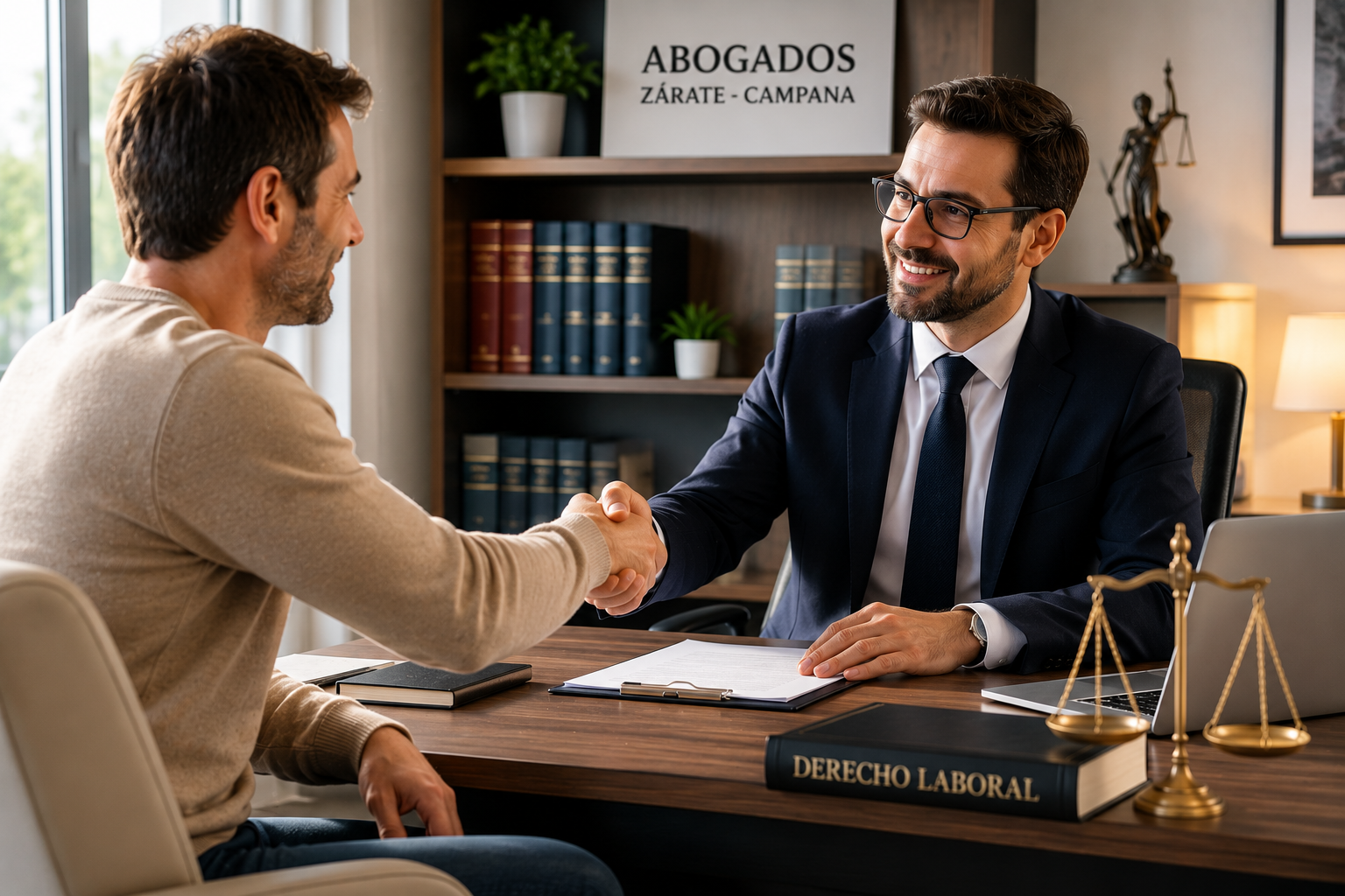 Abogado reunido con cliente